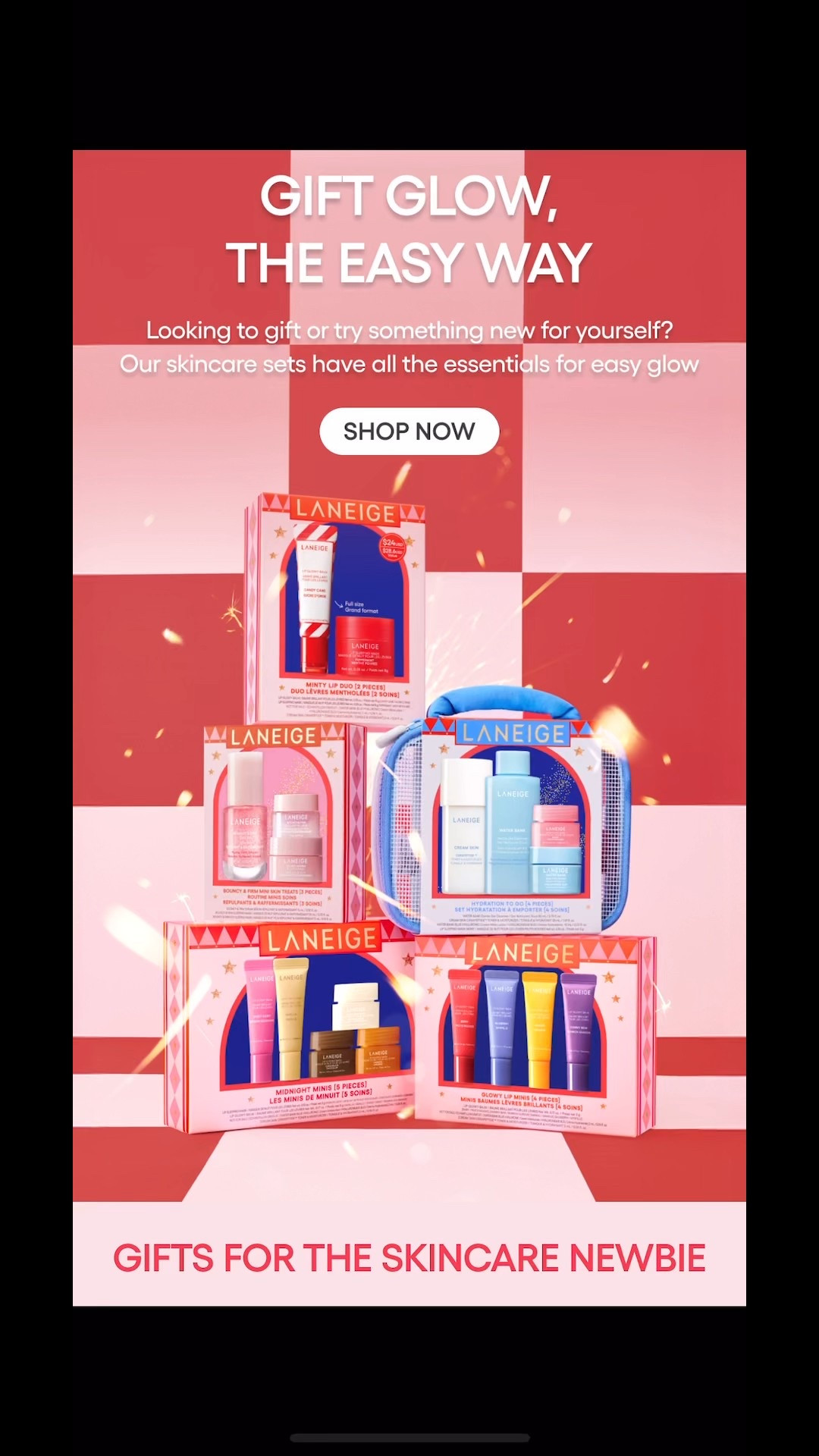 ✨ Gifting glow has never been easier! ✨
These limited-edition Laneige holiday sets make the perfect treat for skincare lovers (or yourself 😉). From deep hydration to glossy lips, each kit is packed with their best-sellers in travel-ready minis.

💧 Hydration To Go Set – all the essentials for dewy, glowing skin on the go.
💙 Icons To Go Set – a travel-size dream featuring Laneige’s most-loved skin + lip heroes.
🌊 Water Bank Blue Hyaluronic Set – mini versions of their barrier-boosting routine for next-level moisture.
🌙 Midnight Minis – five nighttime favorites for smooth, supple skin while you sleep.

🎁 Perfect for: stocking stuffers, skincare newbies, or anyone craving a hydrated holiday glow.
✨ Plus, snag a Free Fall Hydration Duo on orders $60+ (ends 11/8)!

#Laneige #HolidayBeauty #GiftGuide #SkincareSets #Hydration #GlowingSkin #BeautyGifts #SelfCareSeason #LTKBeauty #LTKHoliday 

#LTKBeauty #LTKGiftGuide #LTKHoliday