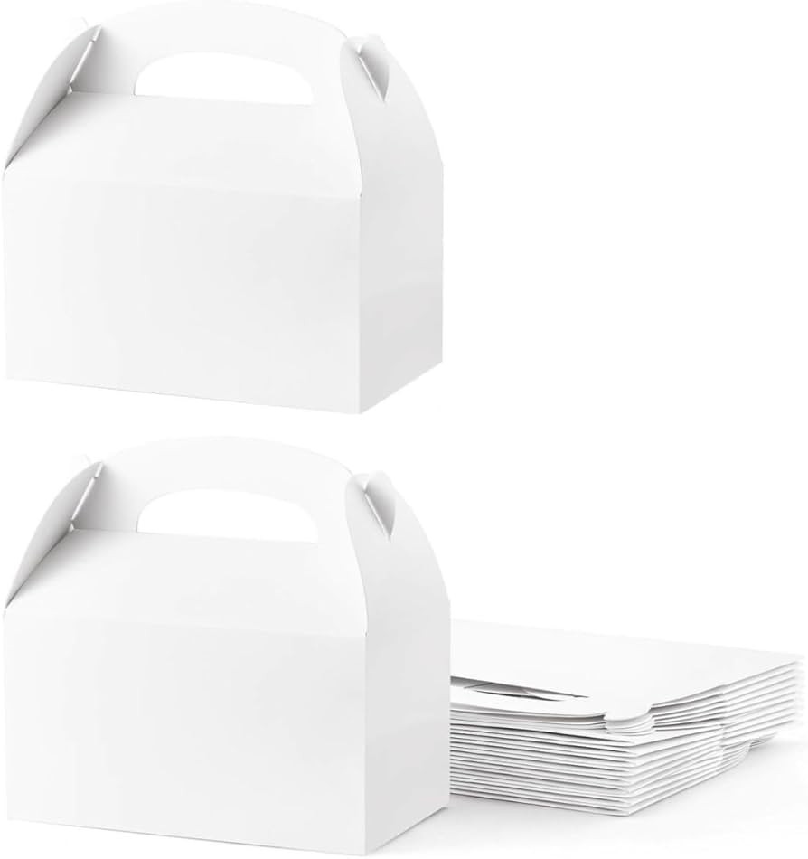 Party treat box 24pcs Cardboard Gable Boxes with Handles Party Favor Boxes for Halloween Christma... | Amazon (US)