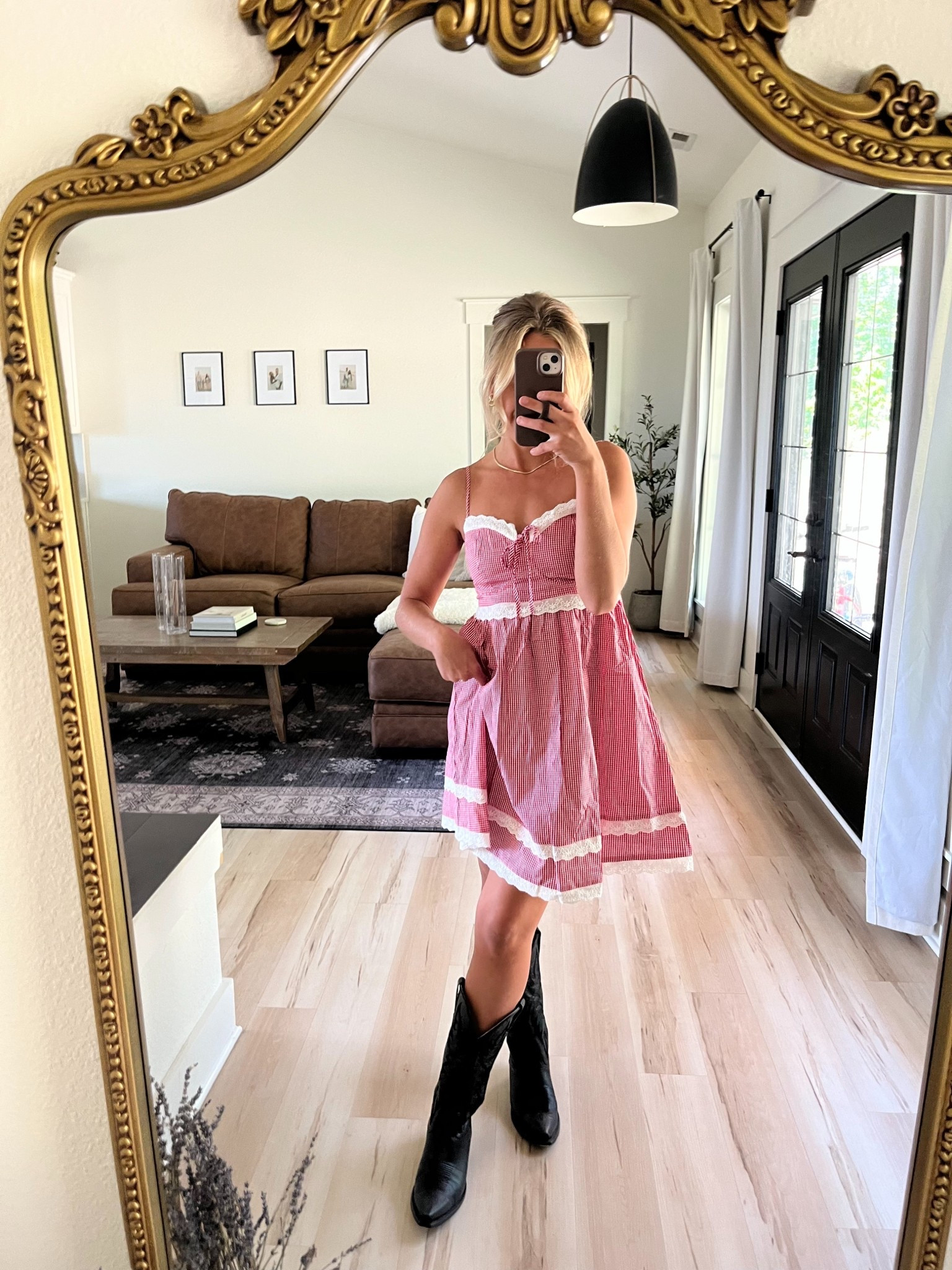 Gingham dress for summer!! Wearing a S