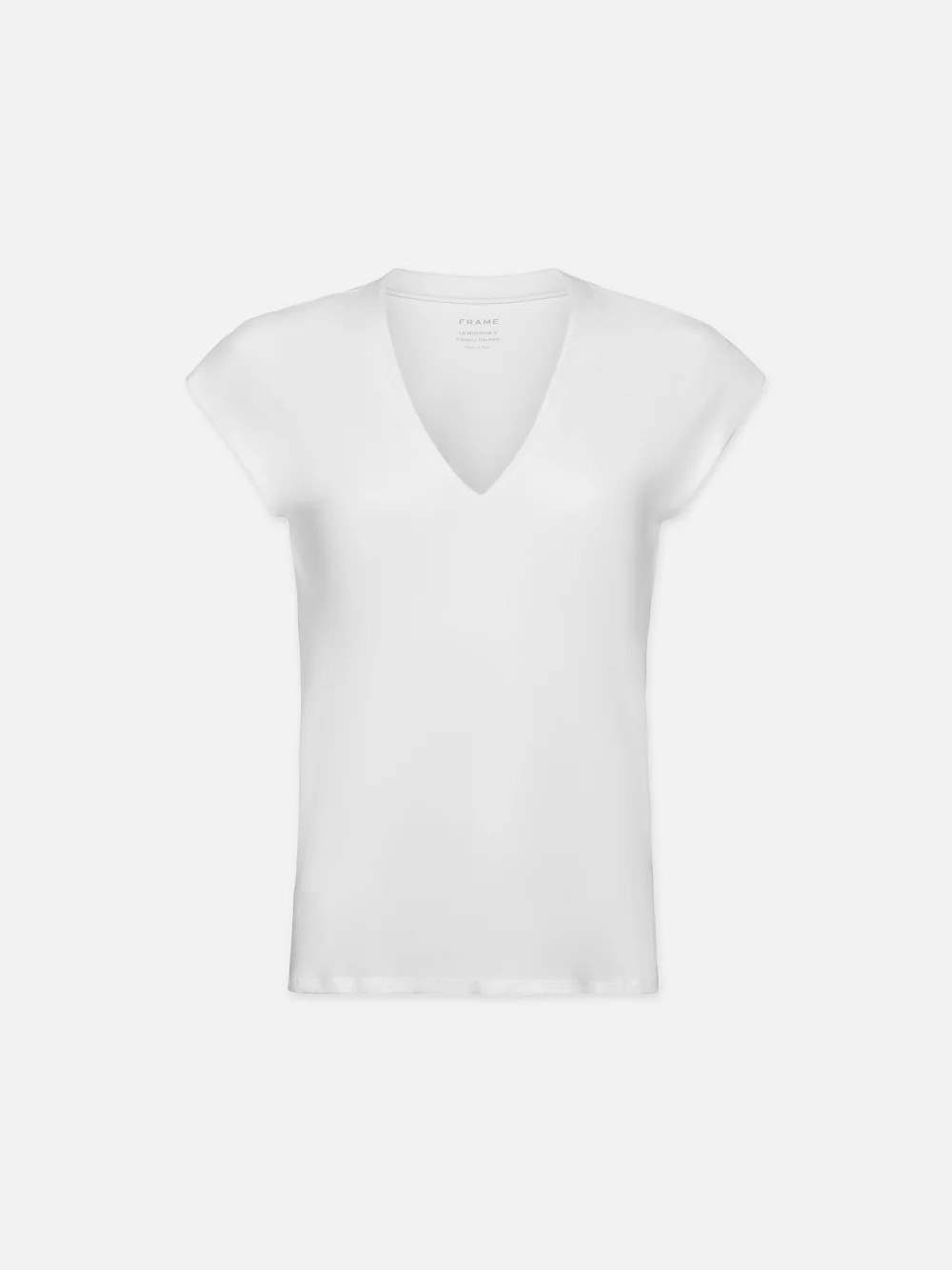 Le Mid Rise V Neck Tee in Blanc | Frame Denim
