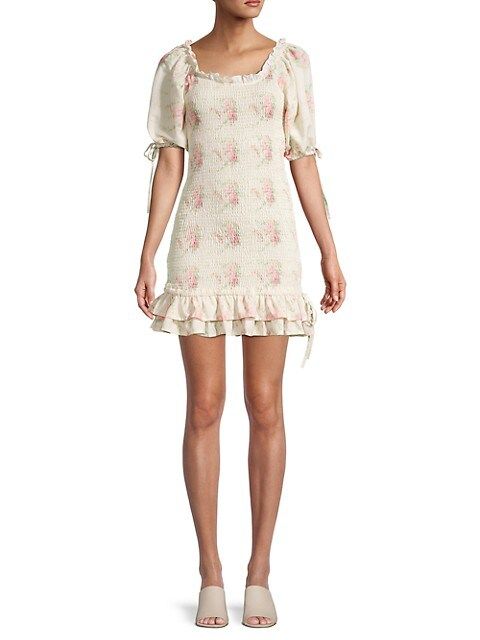 Floral-Print Smocked Dress | Saks Fifth Avenue OFF 5TH