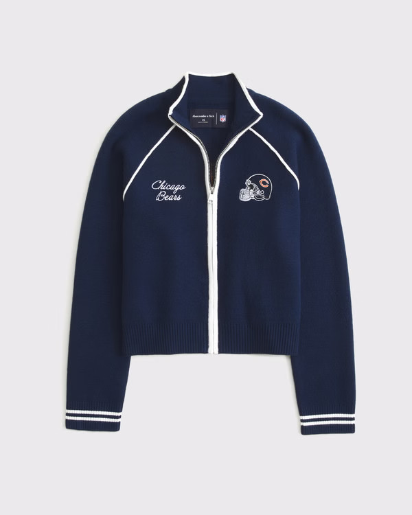 NFL Chicago Bears Mockneck Zipper Cardigan | NFL Chicago Bears | Abercrombie.com | Abercrombie & Fitch (US)
