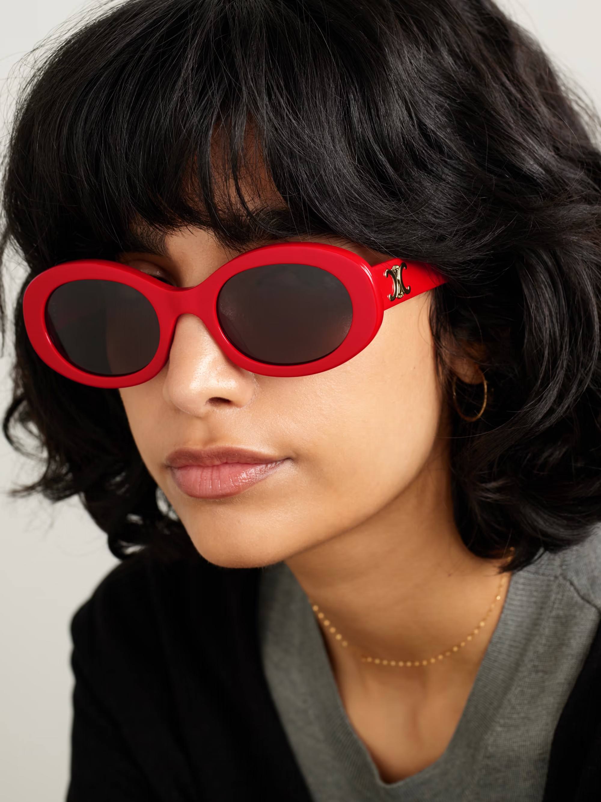 Triomphe oval-frame acetate sunglasses | NET-A-PORTER (US)