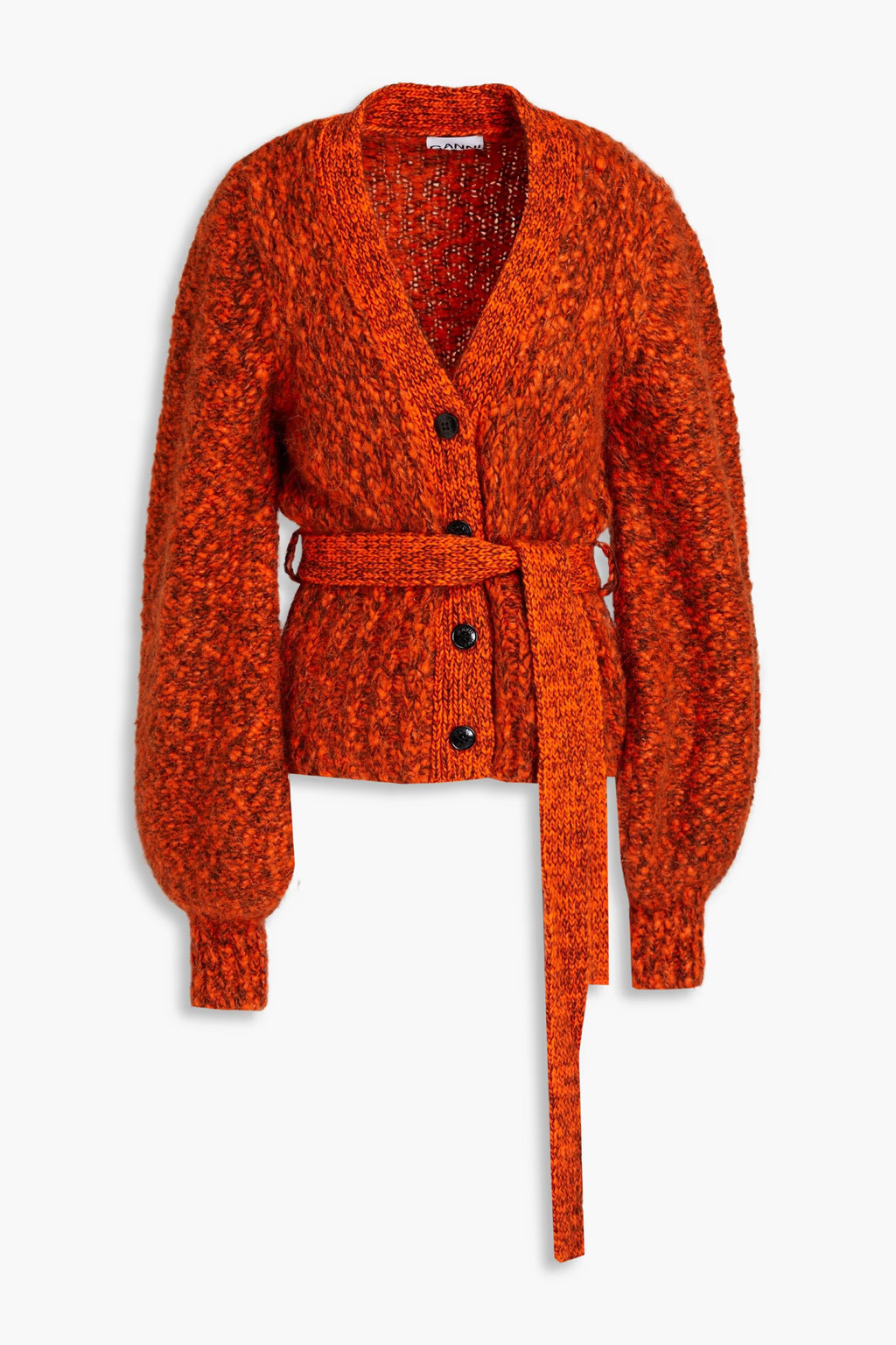 Belted brushed alpaca-blend cardigan | The Outnet (UK and Europe)