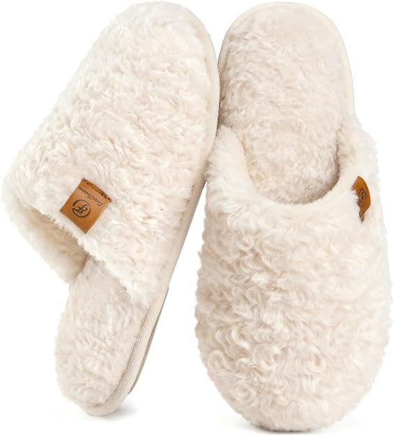 EverFoams Women's Fuzzy Slip-on Slippers Warm Cozy Soft Lightweight Memory Foam Indoor House Shoe... | Amazon (US)
