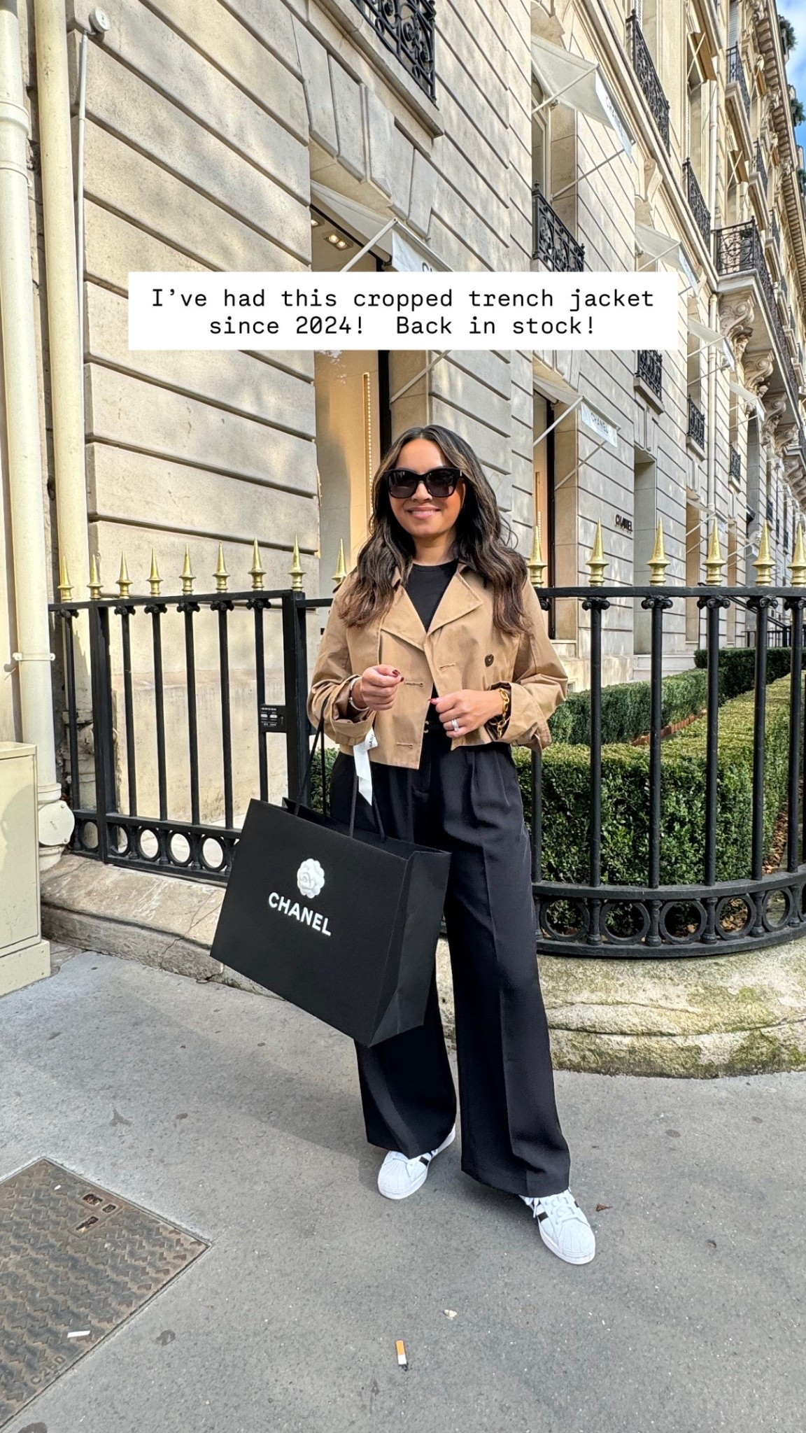 Cropped trench coat size XXS TTS - Cuffed it at the sleeves. Size up a size if you want to button it 
Black bodysuit size small TTS
Black wide leg pant size S short-usually a size 2/26
White and black sneakers size 6



Abercrombie
Fall fashion
Fall outfit
Tailored pants
London outfit
Europe outfit
European outfit
Europe travel
Honey Sweet Petite


#LTKSaleAlert #LTKPetite #LTKTravel