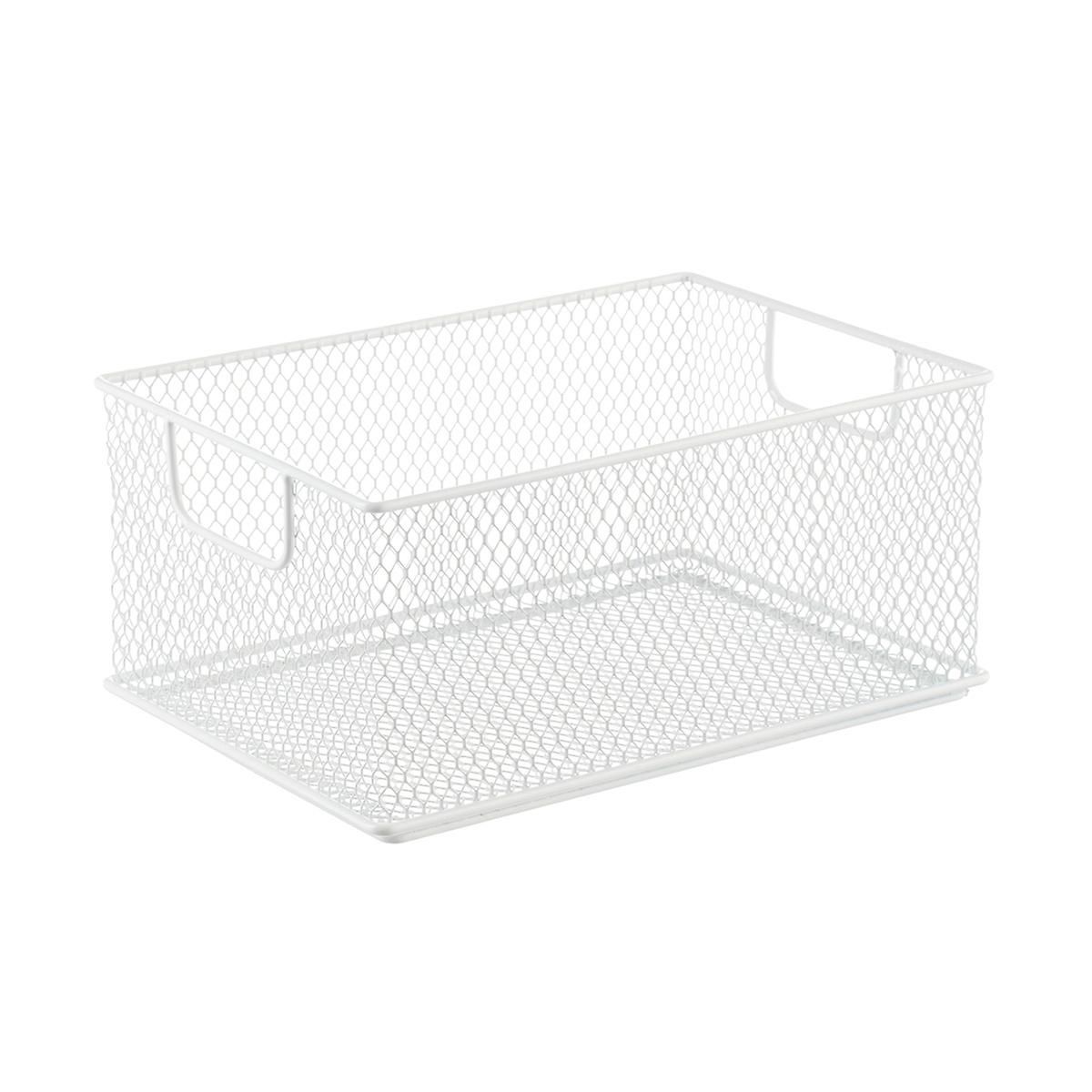 Medium Omaha Stacking Bin White | The Container Store