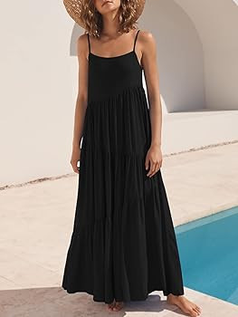 ANRABESS Women Summer Casual Loose Sleeveless Sundress Spaghetti Strap Flowy Boho Linen Beach Vac... | Amazon (US)