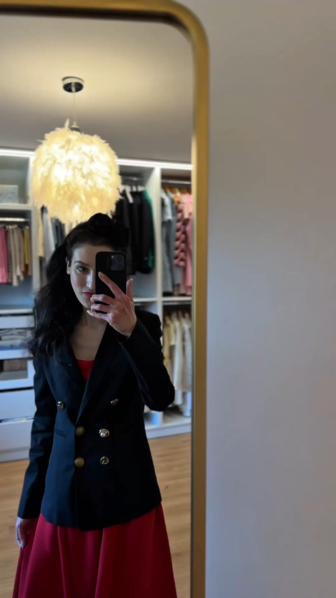 Christmas outfit, morning suit, formal Christmas outfit, midi red skirt, double breasted blazer, black blazer outfit, full skirt, black and red, headband, fancy dress, Christmas church outfit, Christmas afternoon tea outfit, Christmas lunch outfit, elegant style, classy style, old money Christmas outfit

#LTKParties #LTKHoliday #LTKootd