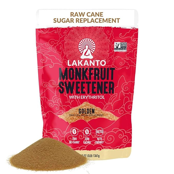 Lakanto Golden Monk Fruit Sweetener With Erythritol, Raw Cane Sugar Substitute From Monk Fruit Ex... | Amazon (US)
