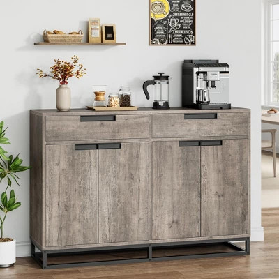 Sideboard Buffet Cabinet,55 in Large Kitchen Accent Modern Storage Cabinet with 2 Drawers and 4 Doors,Coffee Bar Buffet Table for Kitchen, Dining Room | Target