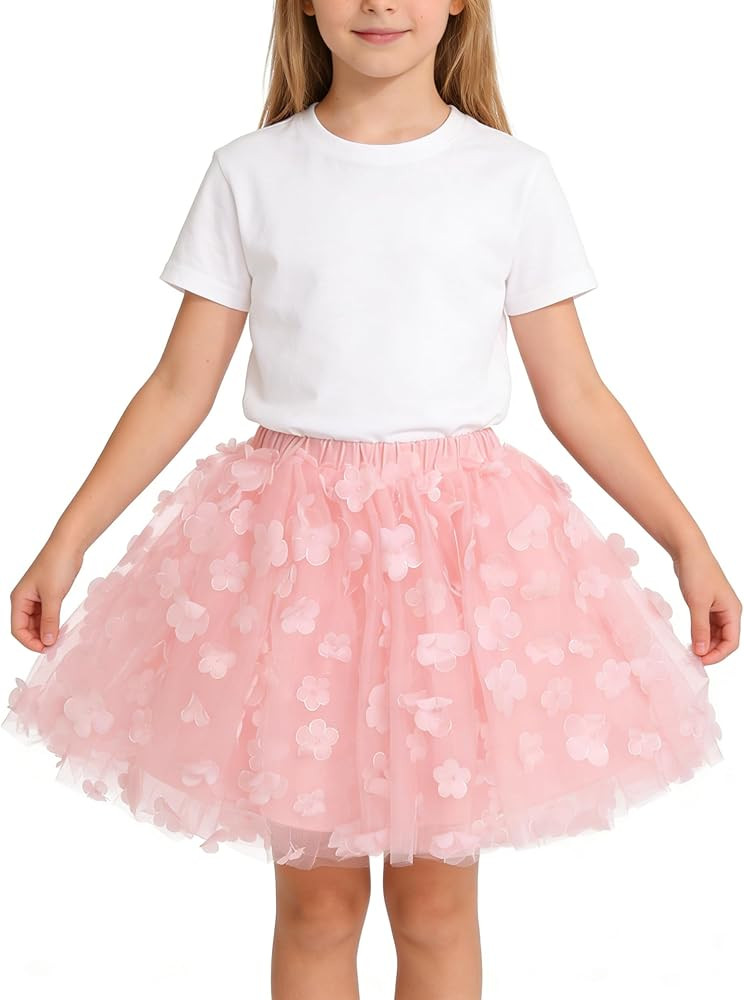 Baby Girl Tutu Skirt Flower Tulle Skirt Toddler Dance Birthday Party | Amazon (US)