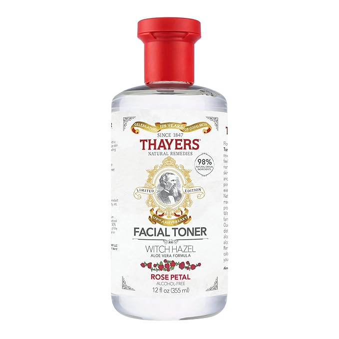 THAYERS Alcohol-Free Rose Petal Witch Hazel Facial Toner with Aloe Vera Formula, 12 Ounce | Amazon (US)