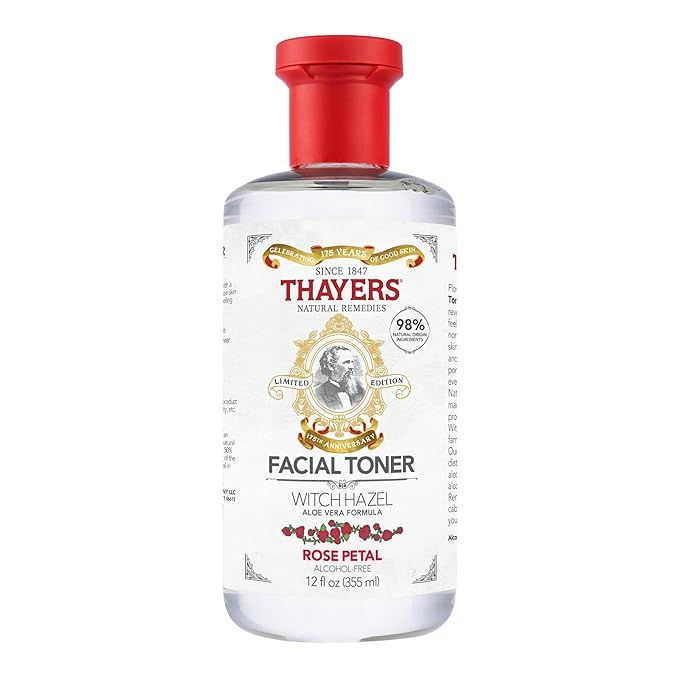 THAYERS Alcohol-Free Rose Petal Witch Hazel Facial Toner with Aloe Vera Formula, 12 Ounce | Amazon (US)