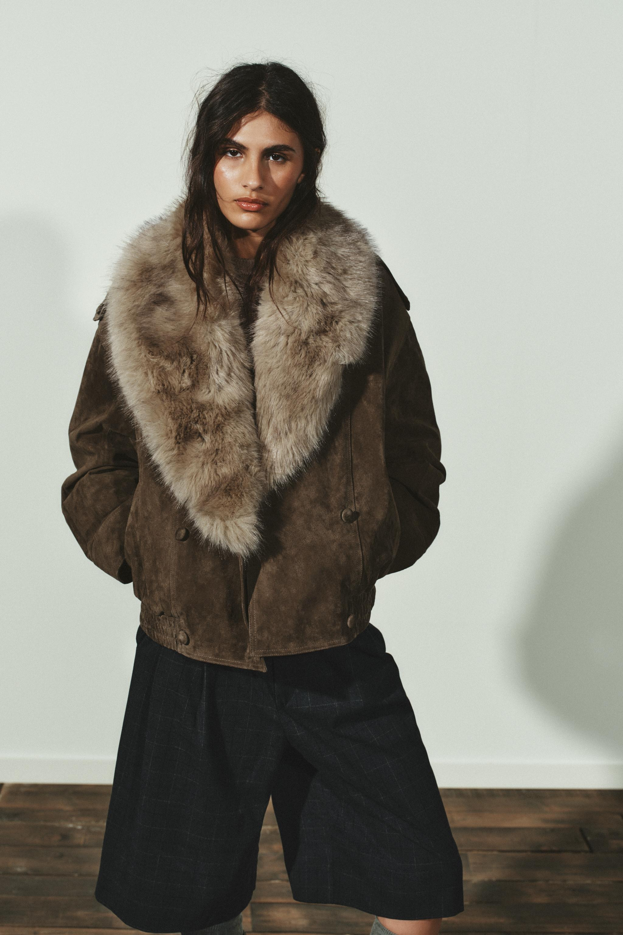 100% FUR SUEDE LEATHER JACKET | Zara US