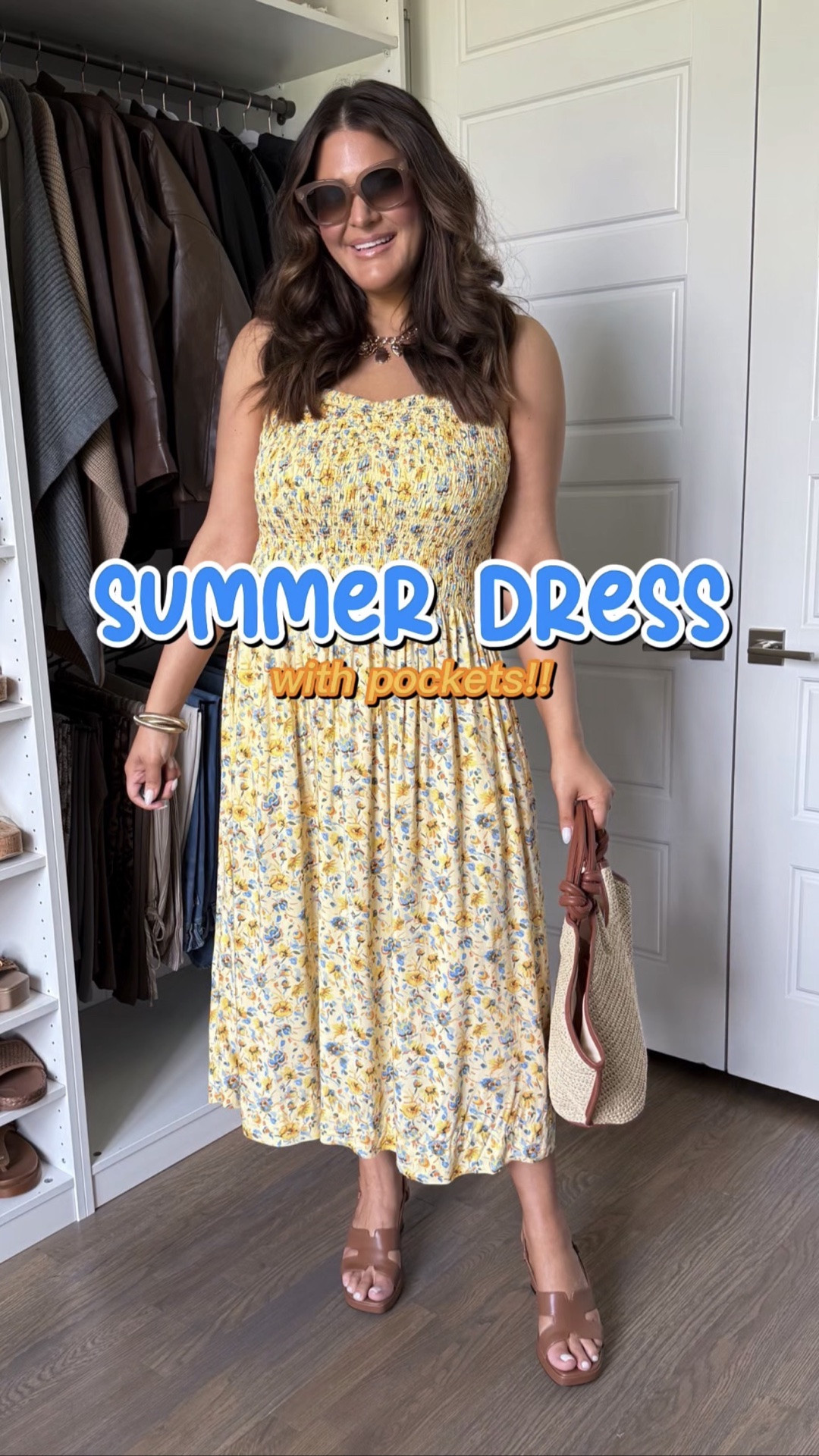 Size: Medium
Runs big - I normally wear a Large.

This might be my favorite Walmart find of the summer ☀️💛

The smocked bodice is so flattering, the floral print is gorgeous, and yes… it has pockets! 🙌 The lightweight fabric makes it perfect for everything from brunch dates and vacations to summer parties and everyday errands.

If you’re looking for an affordable summer dress that looks boutique-worthy without the boutique price tag, this one deserves a spot in your cart. I styled it with simple sandals and a woven bag for an effortless, elevated summer outfit.

#WalmartFashion #SummerDressStyle #AffordableFashionFinds #MidsizeStyle #SummerOutfitInspiration

#LTKgrwm #LTKootd #LTKMidsize