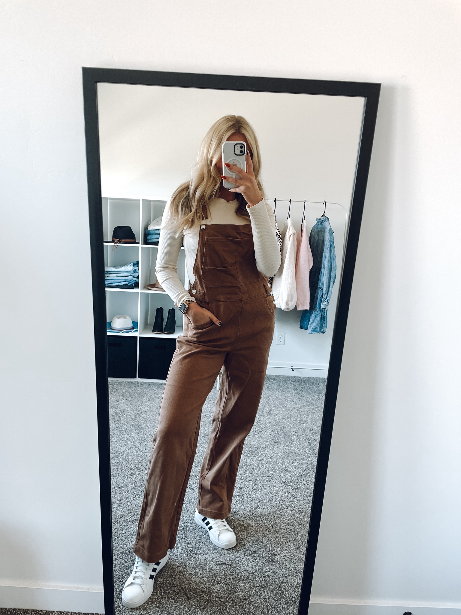 teacher outfit idea for casual Friday!
overalls: wearing M, have adjustable straps
Long sleeve undershirt: true to size 
Sneakers: true to size 

#LTKFindsUnder100 #LTKSeasonal