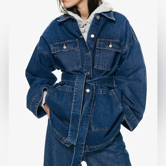 Hm tie belt denim jacket | Poshmark
