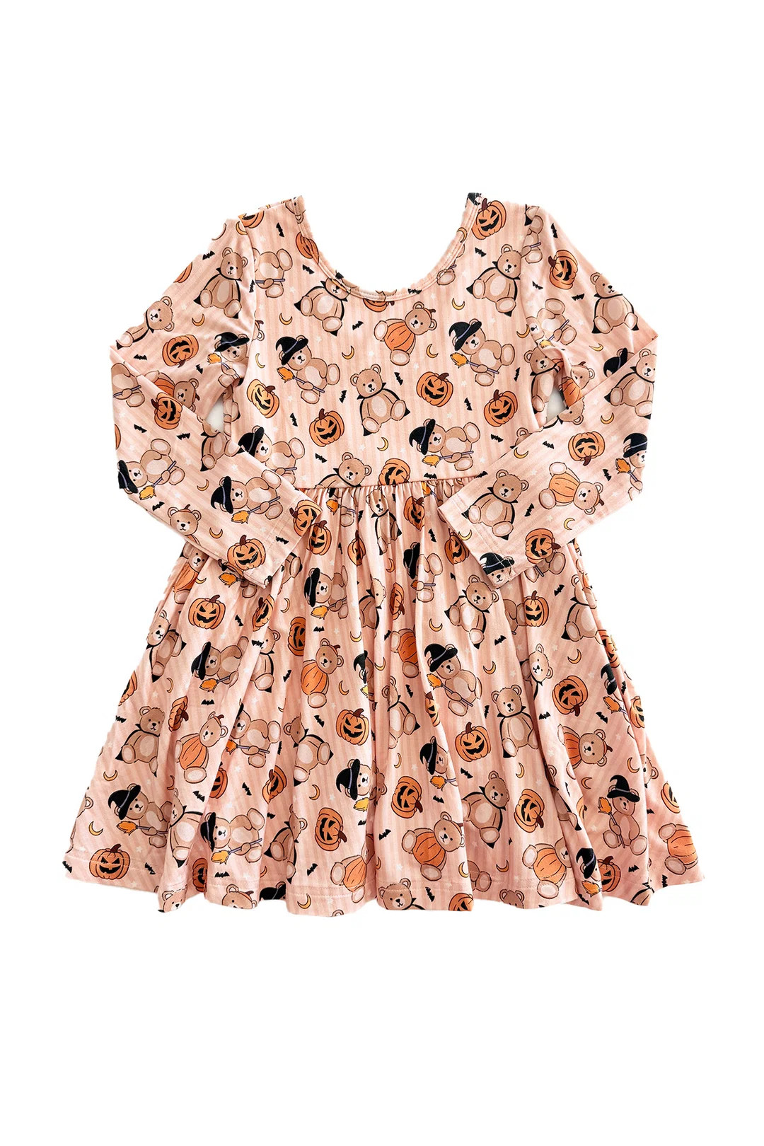 Halloween Long Sleeve Twirl Dress | Beary Scary | Caden Lane