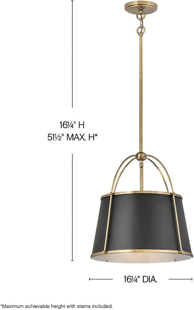 Hinkley Clarke Collection - Warm Brass and Black One Light Pendant - Elegant Lighting Solution fo... | Amazon (US)