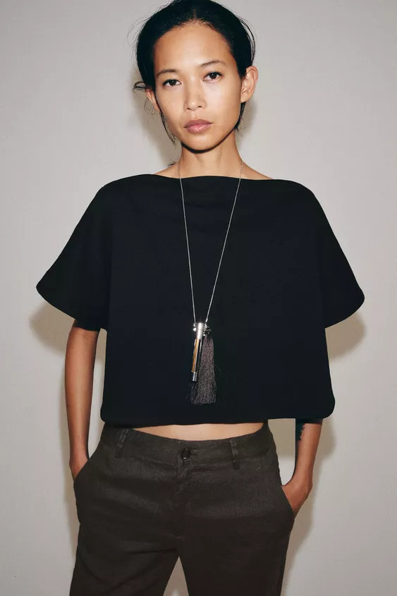 CAPE EFFECT CROP TOP | Zara US