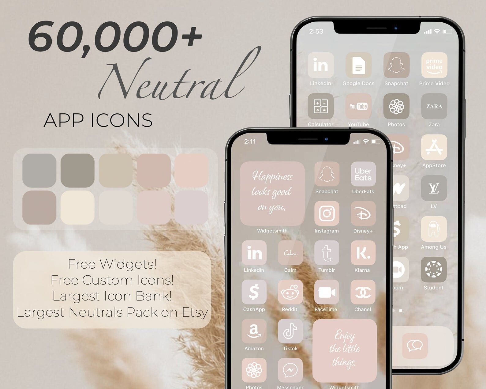 60,000+ High Resolution iOS Neutral Beige White Icons Pack | iPhone IOS 14 App Aesthetic | Free C... | Etsy (US)