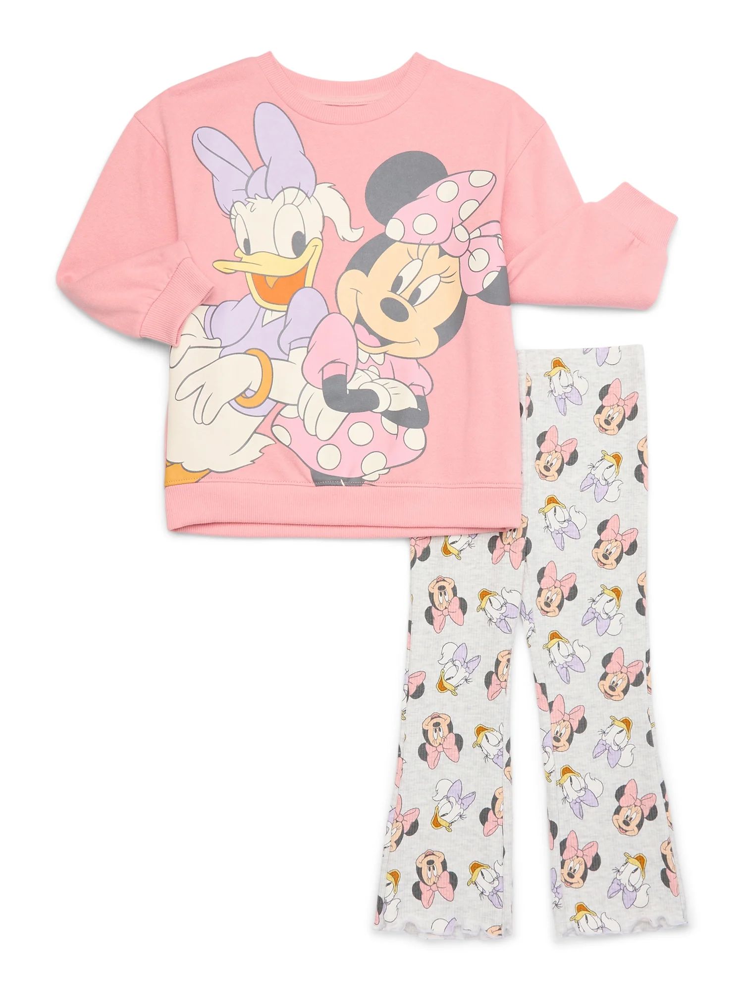 Minnie Mouse and Daisy Duck Toddler Girl Graphic Sweatshirt and Leggings Set, 2-Piece, Sizes 12M-... | Walmart (US)