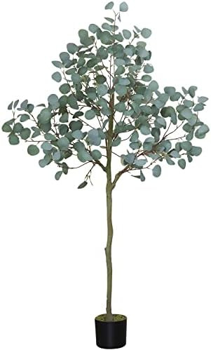 HaiSpring 5ft Tall Artificial Eucalyptus Tree Fake Trees, Modern Large Fake Eucalyptus Silk Tree ... | Amazon (US)