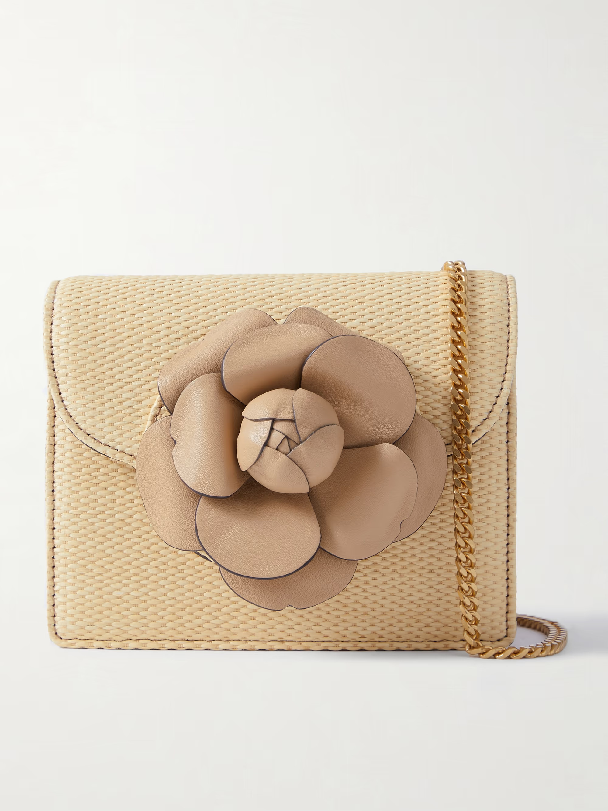Tro mini appliquéd leather and raffia shoulder bag | NET-A-PORTER (US)