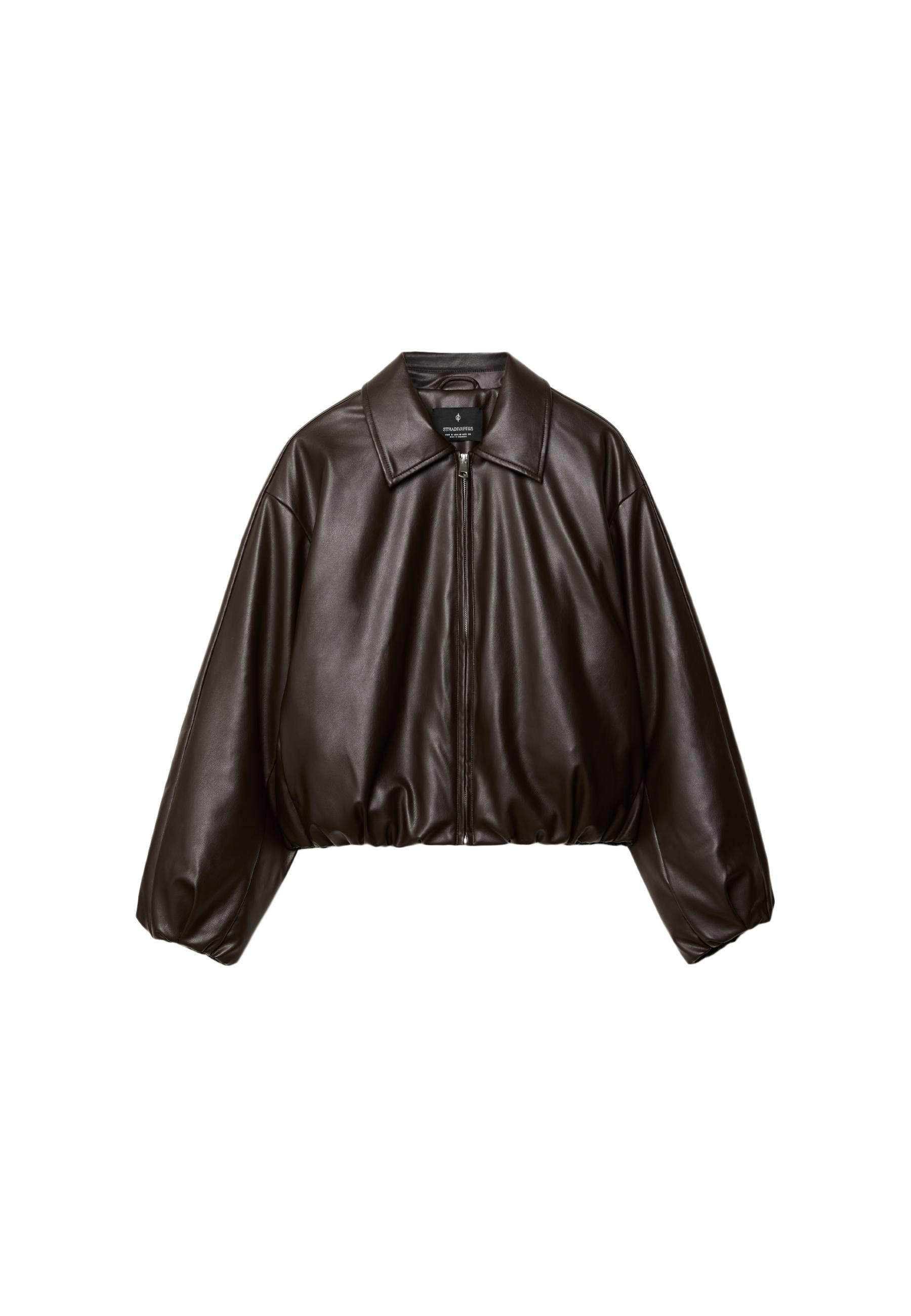 Blouson bomber matelassé façon cuir - Vestes femme | Stradivarius France | Stradivarius (FR)
