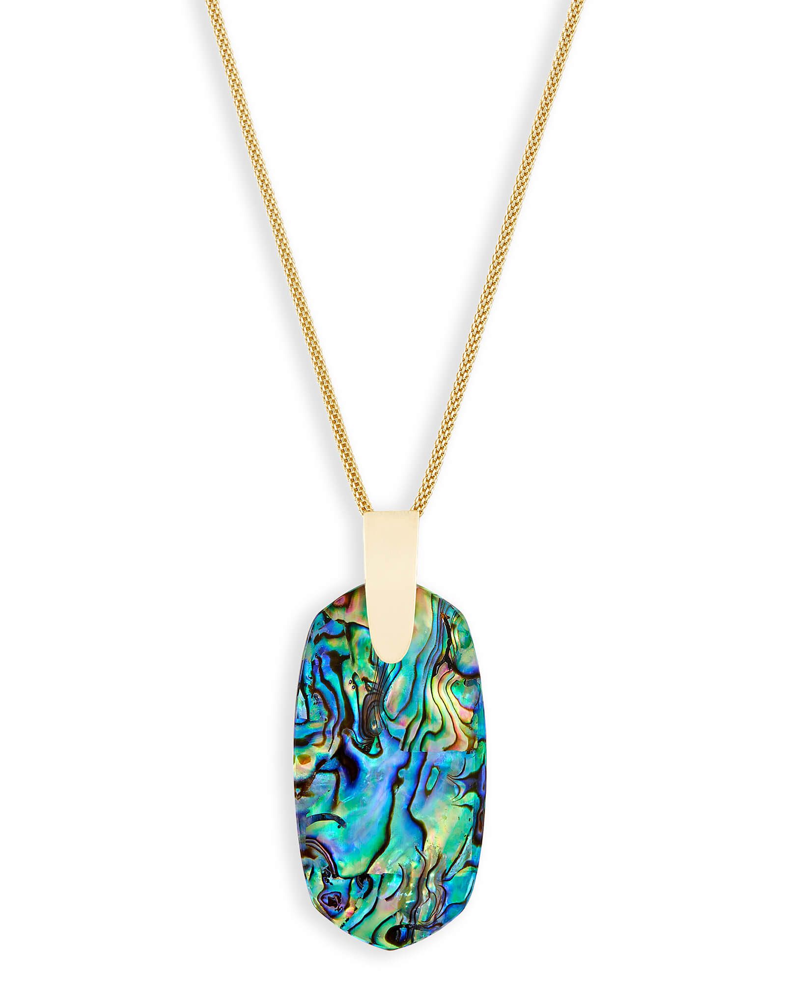 Inez Gold Long Pendant Necklace Abalone Shell | Kendra Scott | Kendra Scott