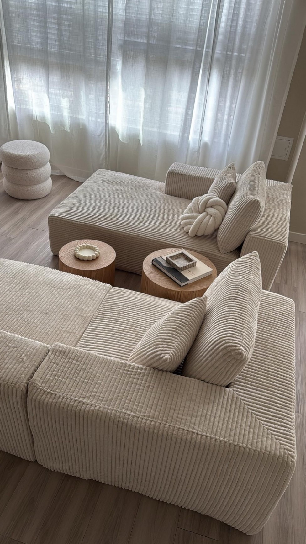 no assembly needed.  comfortable self inflating modular sofa.  