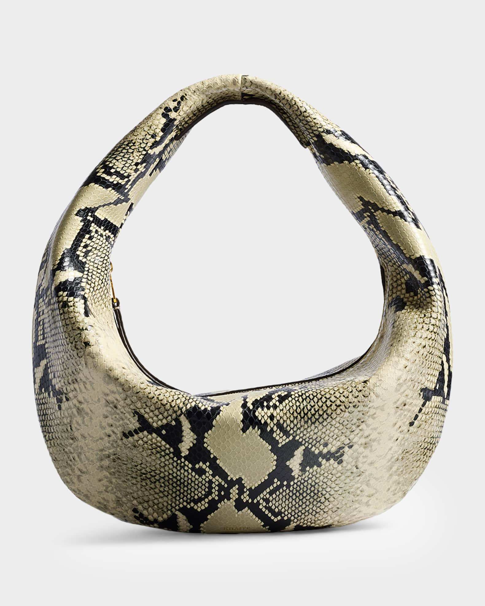Olivia Medium Python-Embossed Leather Hobo Bag | Neiman Marcus