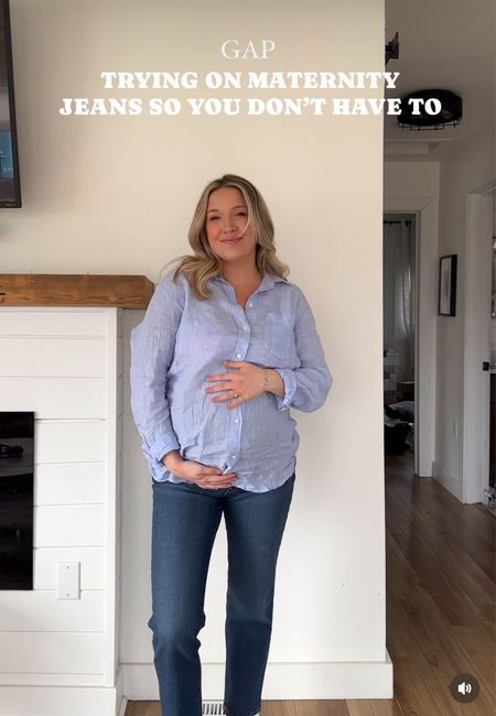 GAP maternity jeans- these ran small & I found the panel sat a bit funny on me! Linked them here if you want to try them 

#LTKbump #LTKfamily #LTKfindsunder100