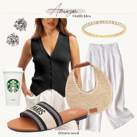 Linen pants and sweater vest for summer! Amazon style outfit idea 

#LTKOver40 #LTKFindsUnder50