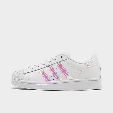 Adidas Girls' Little Kids' Originals Superstar Casual Shoes in White/Footwear White Size 11.0 Leathe | Finish Line (US)