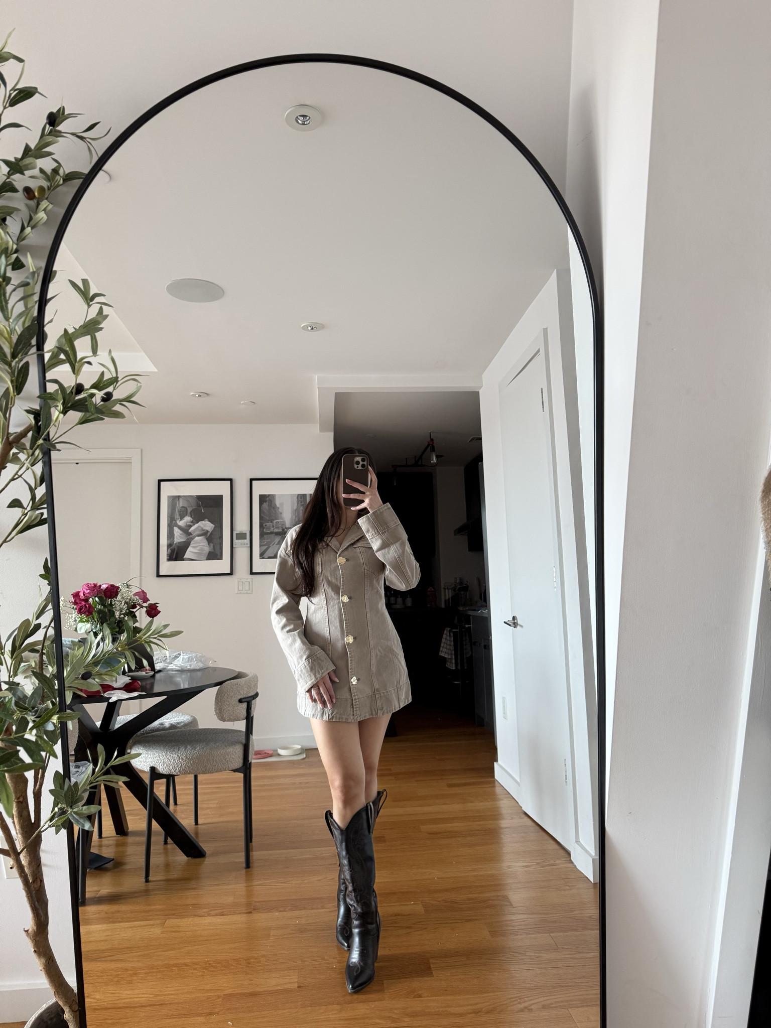 Neutral moment  🤎 fitted mini dress, cowboy boots, clean accessories. #LTKStyleTip #FallFashion #WeekendStyle

#LTKOver40 #LTKdayinmylife #LTKgrwm