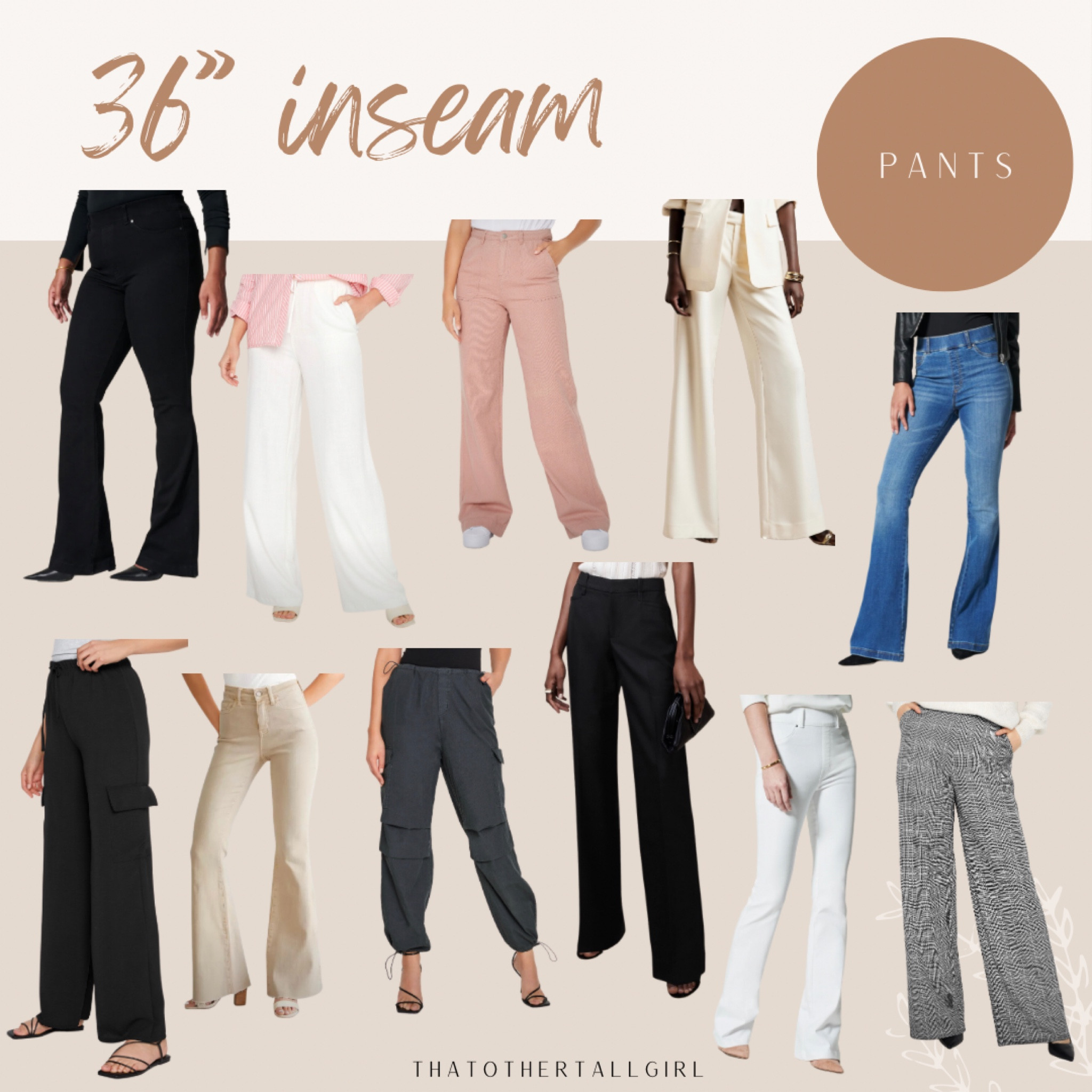 36 inch inseam women's 2024 pants