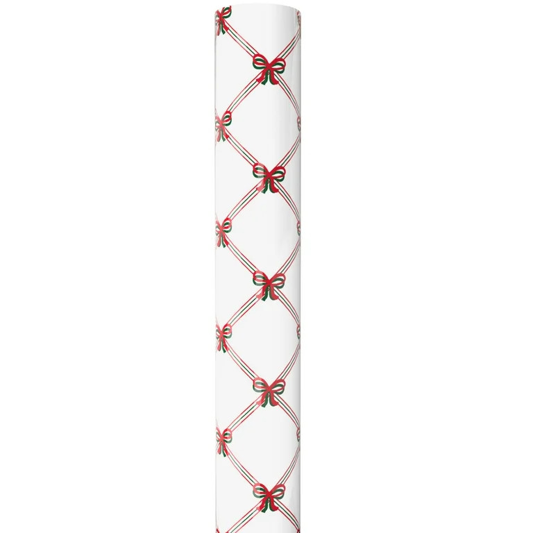 Red and Green Bows Christmas Wrapping Paper, 120 sq ft, by Holiday Time | Walmart (US)