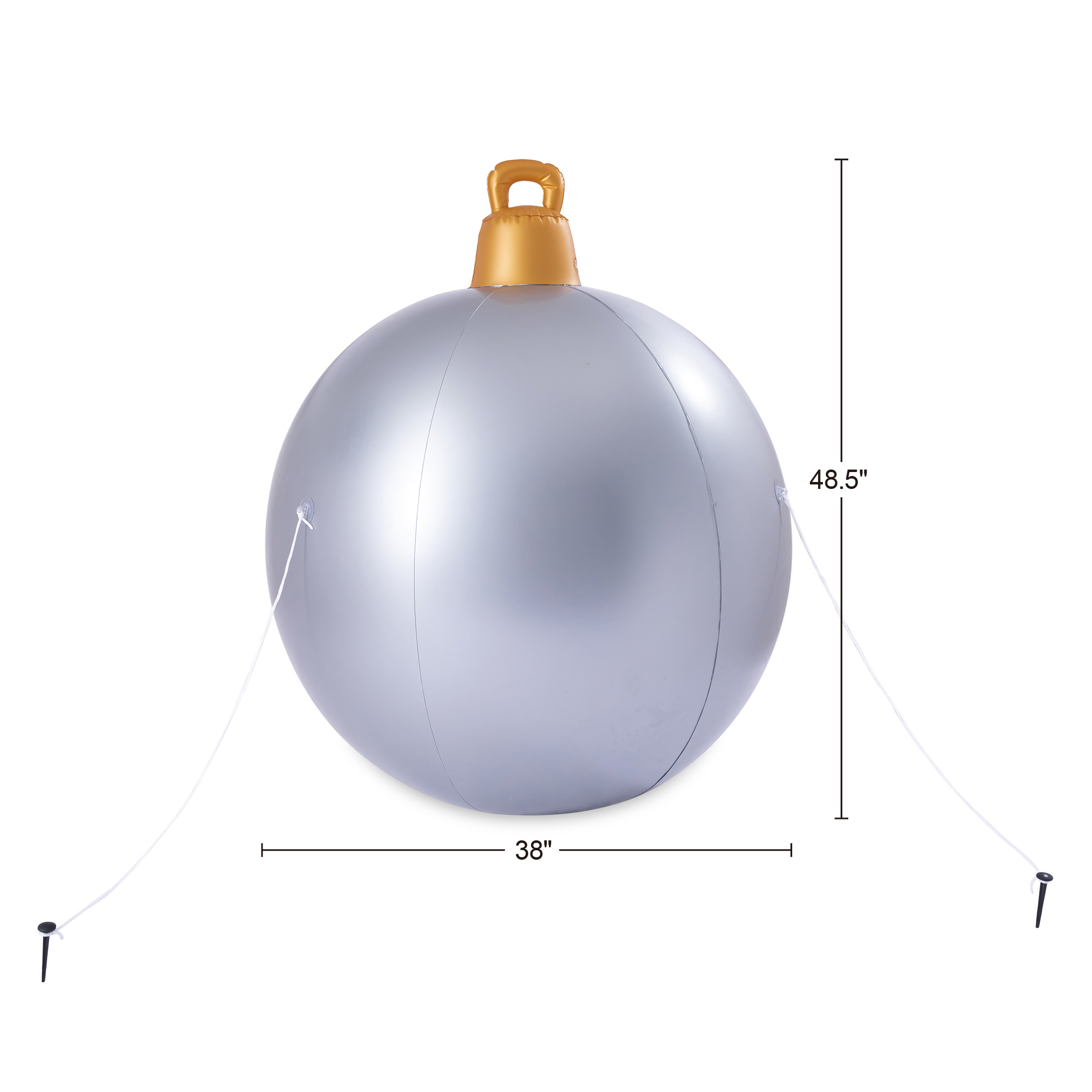 Holiday Time Inflatable Christmas Ornament - Solid Silver, 4ft Tall - Walmart.com | Walmart (US)