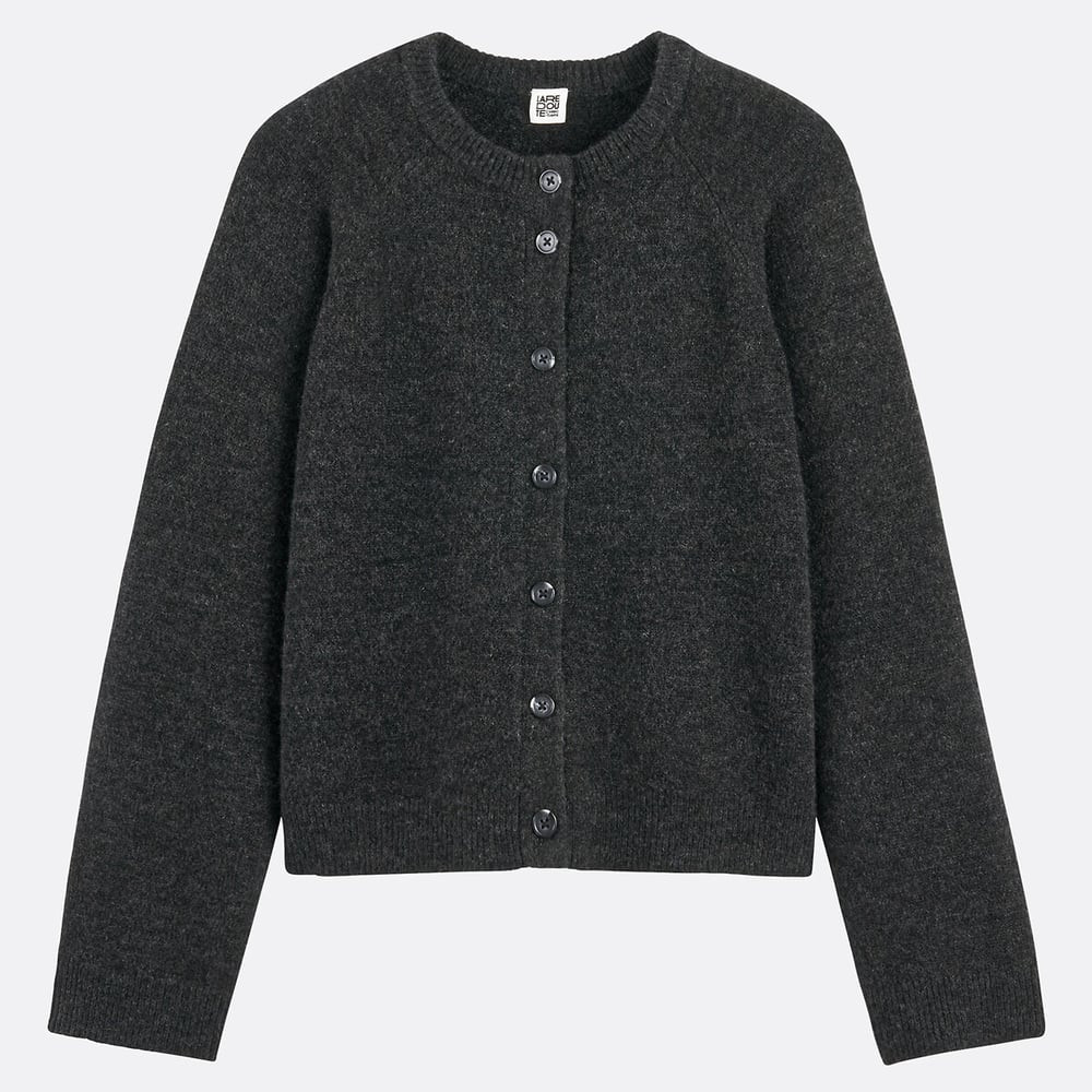 Chunky Knit Cardigan with Crew Neck | La Redoute (UK)