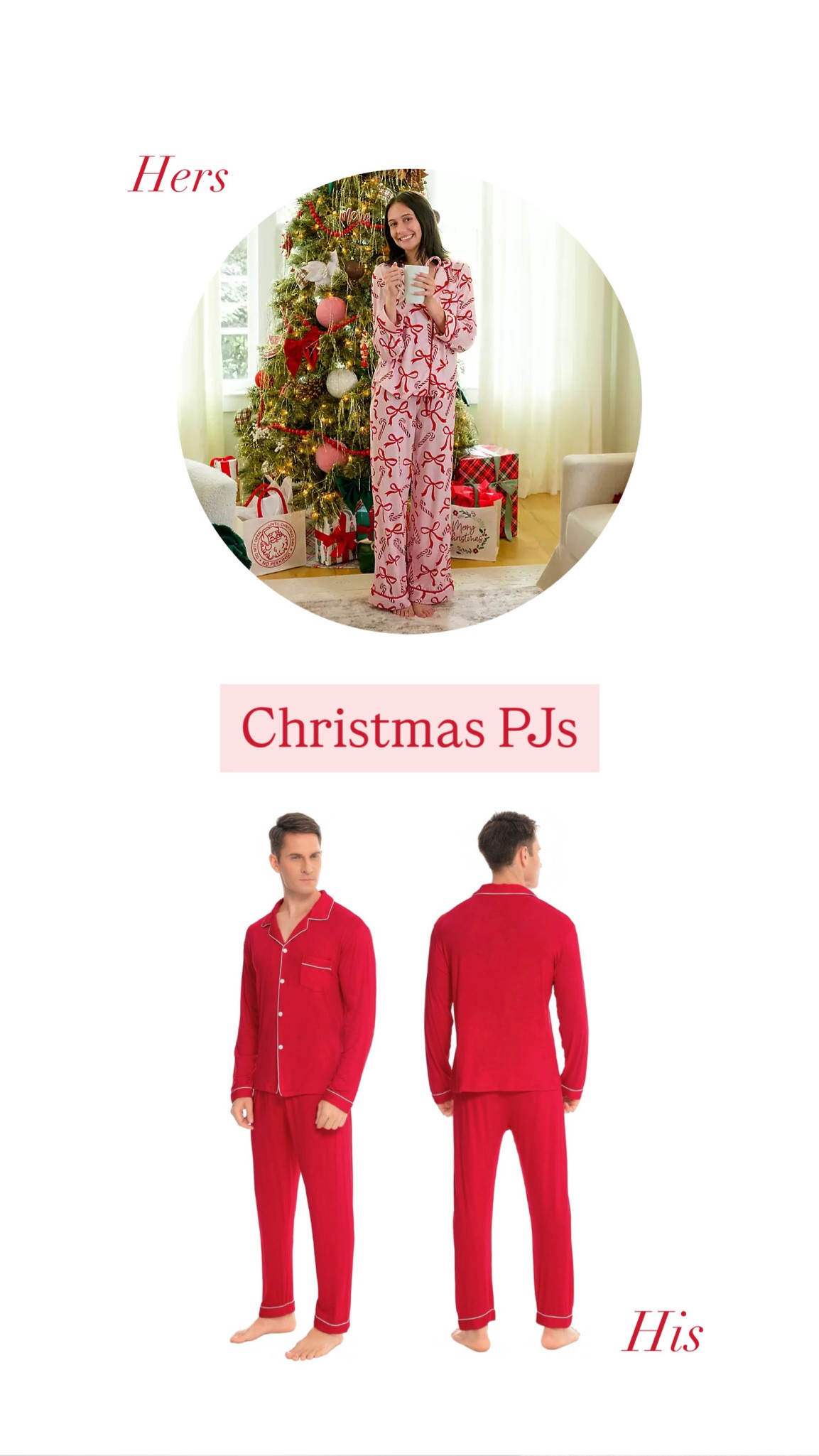 Christmas pjs for him and her ❤️ Candy cane and bow pjs are from Kirklands! 

#LTKSeasonal #LTKHoliday