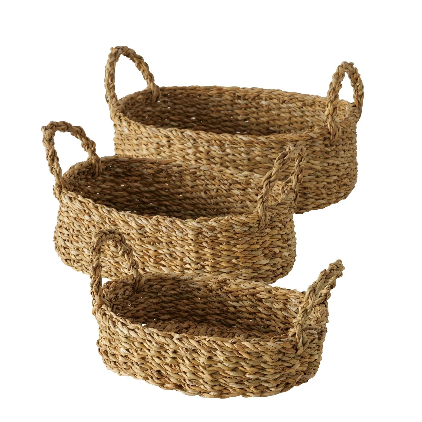 Seagrass Baskets, Set of 3, Thick Chunky Sweater Weave,  Decorative Vanity Organizers,  Closet St... | Walmart (US)