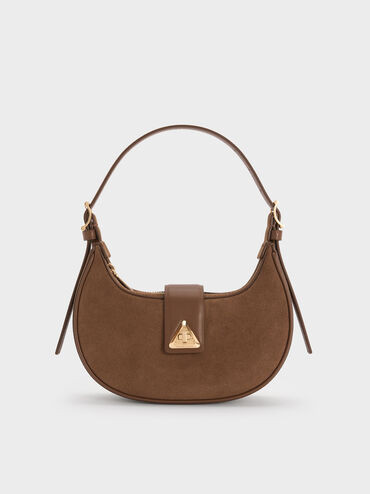 Trice Belted Shoulder Bag
    
         - Mocha Brown | Charles & Keith US
