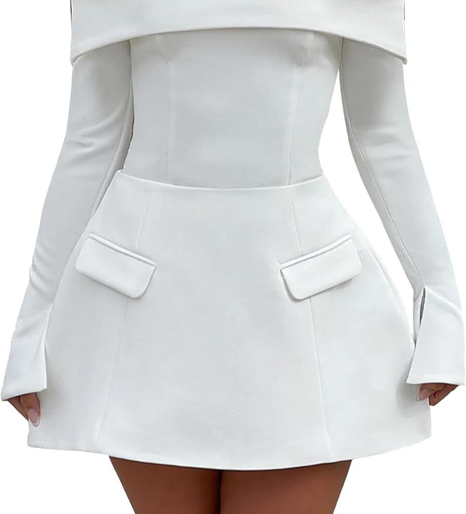 Women's High Waisted Mini Skirt Y2K with Decorative Pockets A-Line Skirt | Amazon (US)