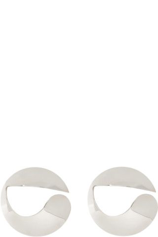 Silver Alan Crocetti Edition Logo Earrings | SSENSE