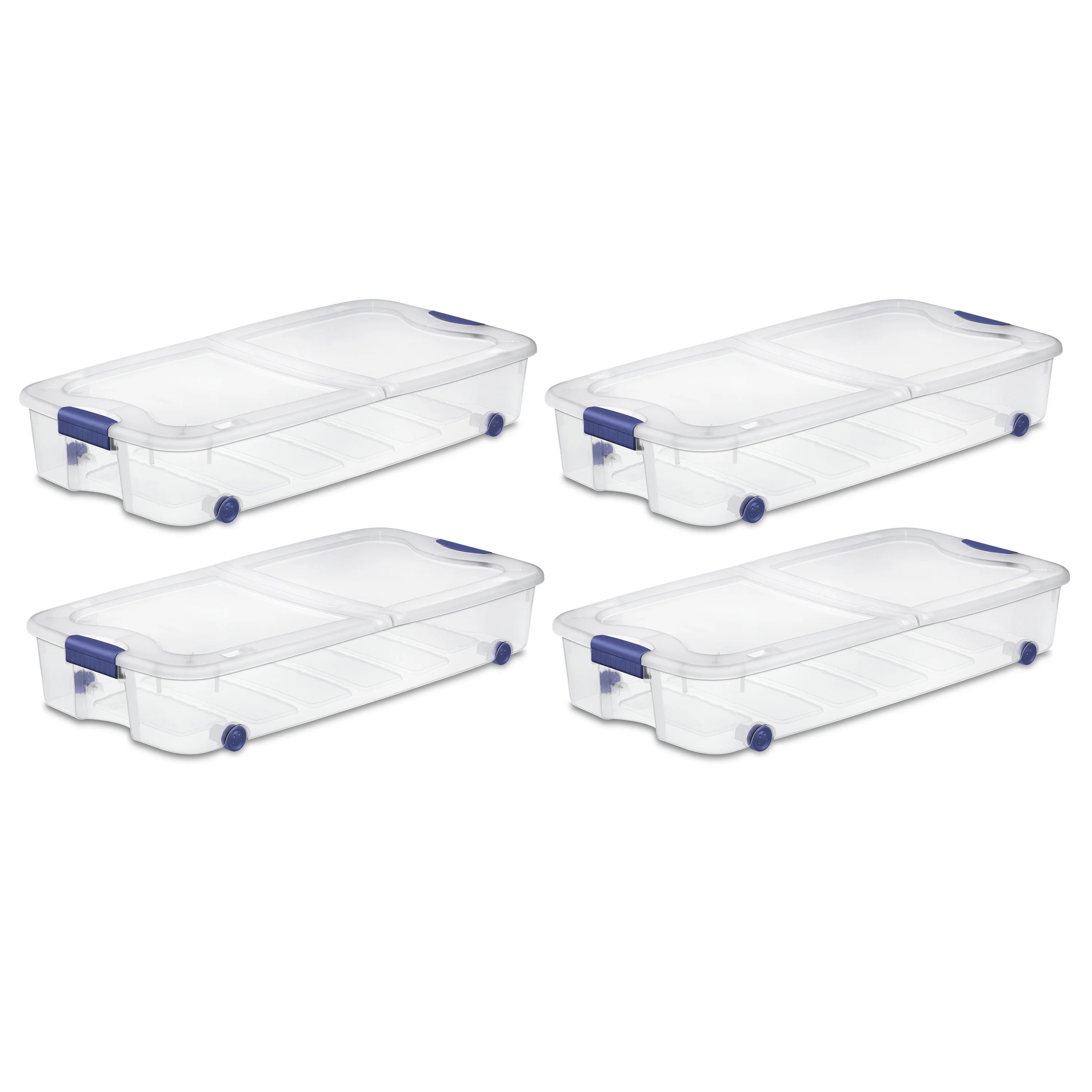 Sterilite Plastic 66 Qt. Ultra™ Storage Box Stadium Blue Set of 4 - Walmart.com | Walmart (US)