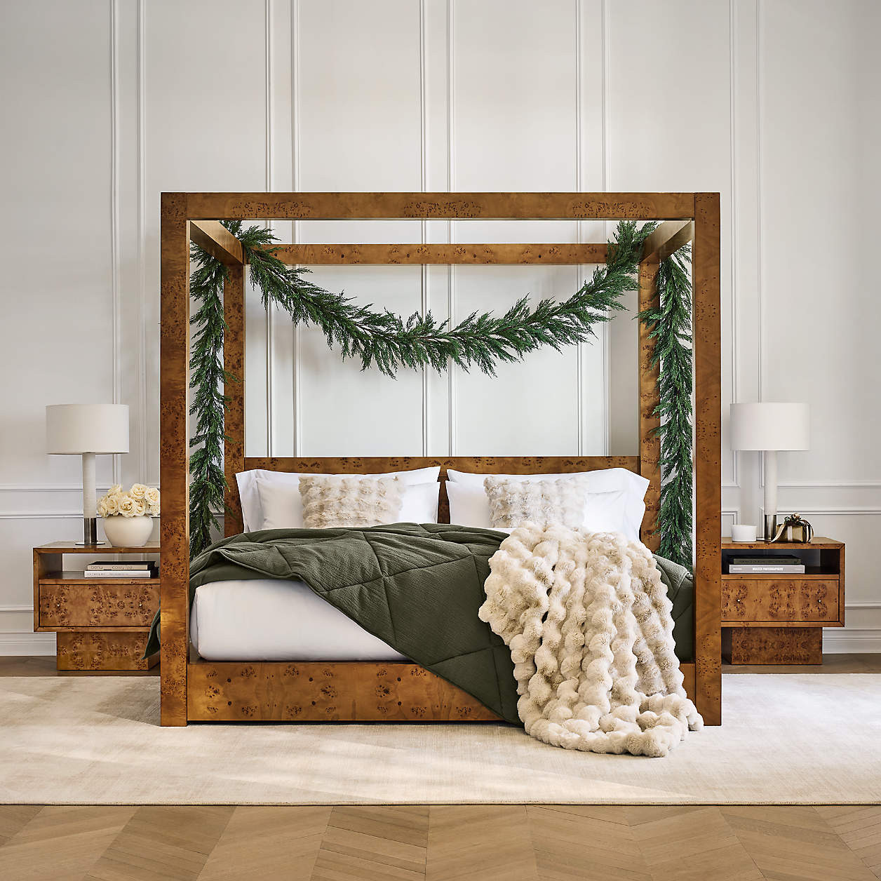 Textured Faux Fur 70"x55" Arctic Ivory Throw Blanket + Reviews | Crate & Barrel | Crate & Barrel