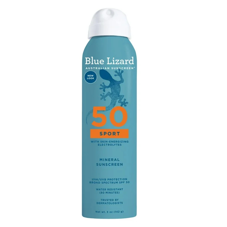 Blue Lizard Sport Mineral SPF 50 Spray, Zinc Oxide, 5 oz | Walmart (US)