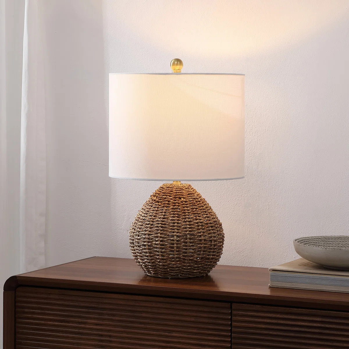 Kona 20.5" Bohemian Classic Rattan/Iron LED Table Lamp | Wayfair North America